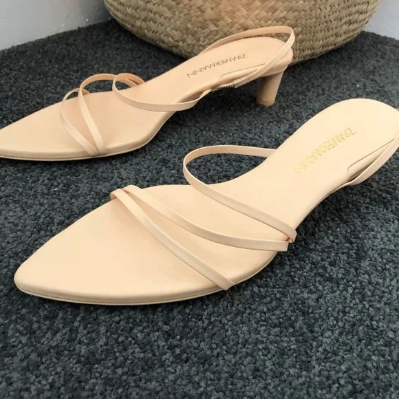 Zimmermann Nude Leather Kitten Heels Size 36 AU 5 RRP $550 NEW - Picture 5 of 15